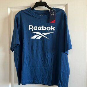 NWT Reebok crew neck logo T-shirt size 3X batik blue made with recycled material